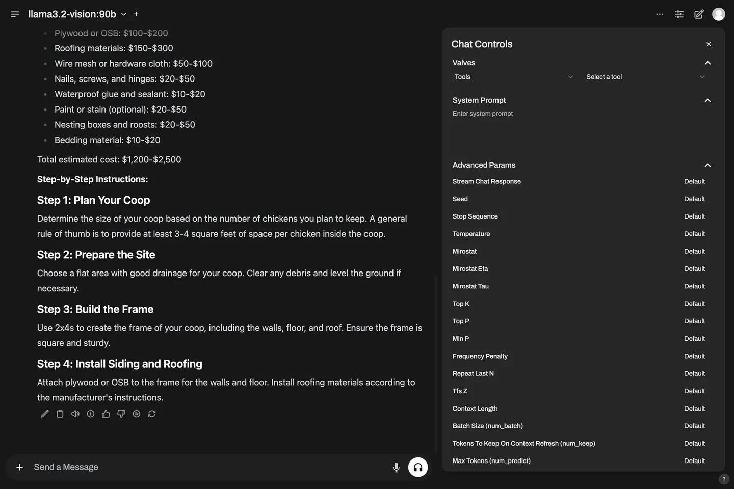 Deeply customize inference settings, prompts, and custom tools.